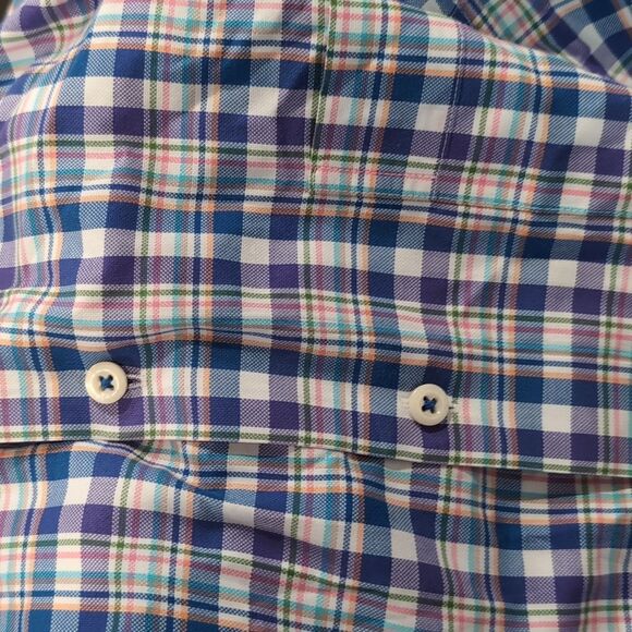 Peter Millar 100% Cotton Plaid Long Sleeve Button Shirt Sz 4XL - Picture 6 of 6